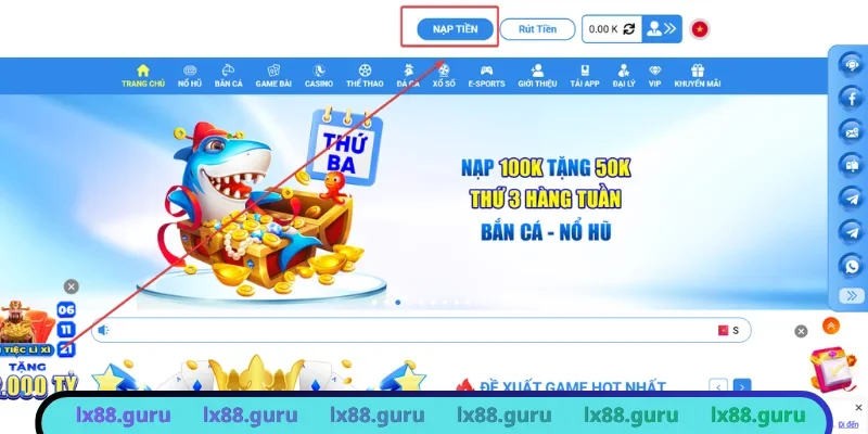 Nạp tiền LX88