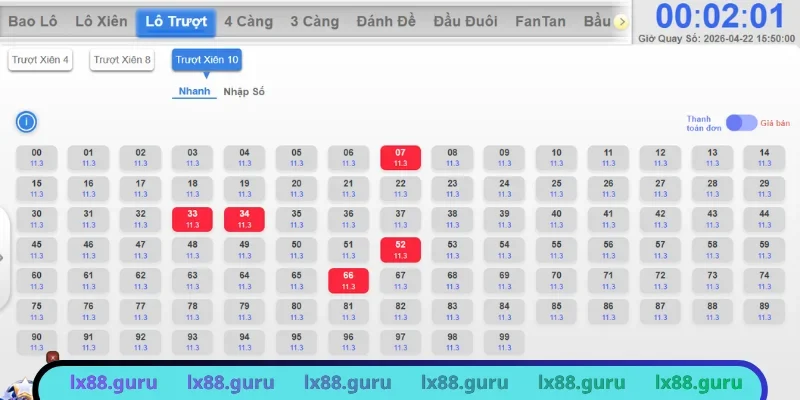 RNG được áp dụng tại danh mục lô đề